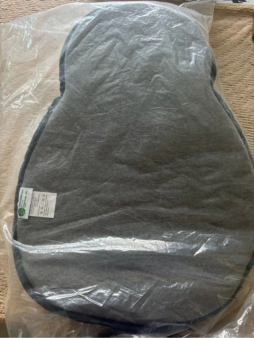 Gray Infant Support Pillow Lounger - Cozy Nesting Cushion
